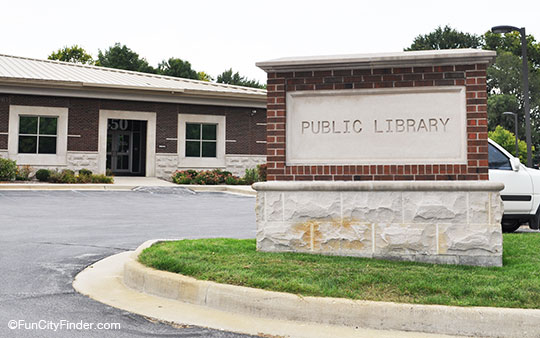 Brownsburg Public Library brick sign in Brownsburg, Indiana
