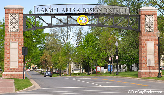 Photo of the Carmel Arts and Design District Sign in Carmel, Indiana