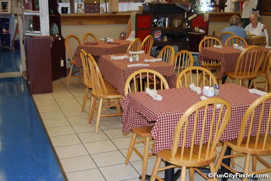 Photo of the dining room in the Edinburgh General Store Restaurant in Edinburgh, Indiana