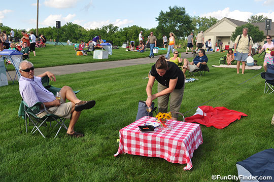 Photos of people enjoying a summer afternoon at Conner Prairie in Fishers, Indiana