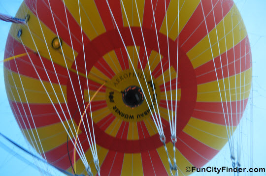 Underneath Conner Prairie's Hot Air Balloon