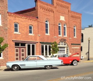 Classic cars in downtown Fortville