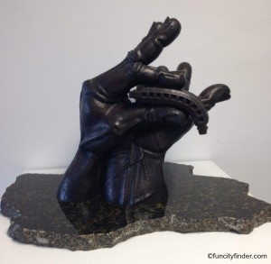 Sculpture on display at the Lawrence Art Center 