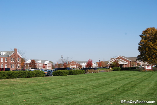 Photo of Lawrence businesses in downtown Lawrence, Indiana