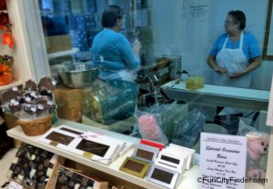 Employees hand craft Donaldson's choclates onsite