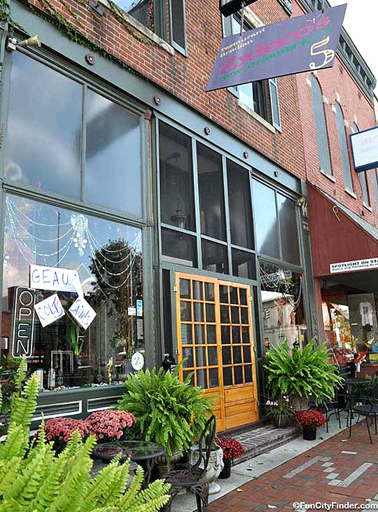 Photo of the Zydeco’s restaurant in downtown Mooresville, Indiana, southwest of Indianapolis