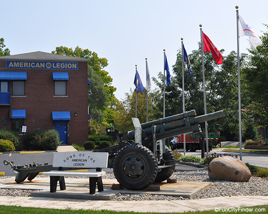 American Legion and canon in Noblesville, Indiana