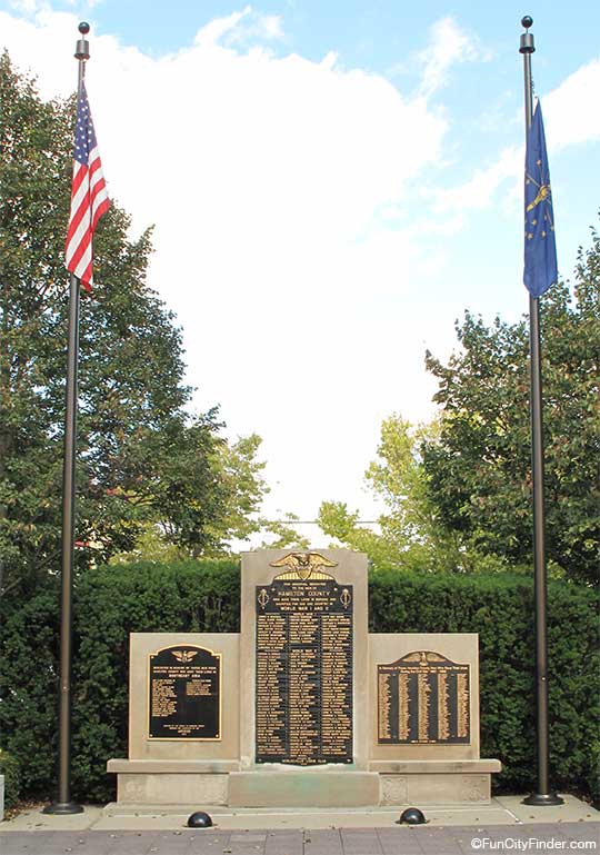 Noblesville War Memorial in downtown Noblesville, Indiana