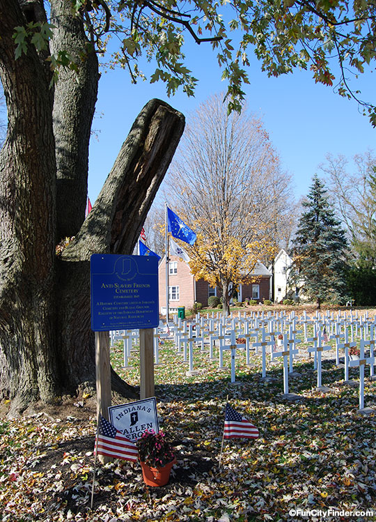 Photograph of a war memorial near downtown Westfield, Indiana